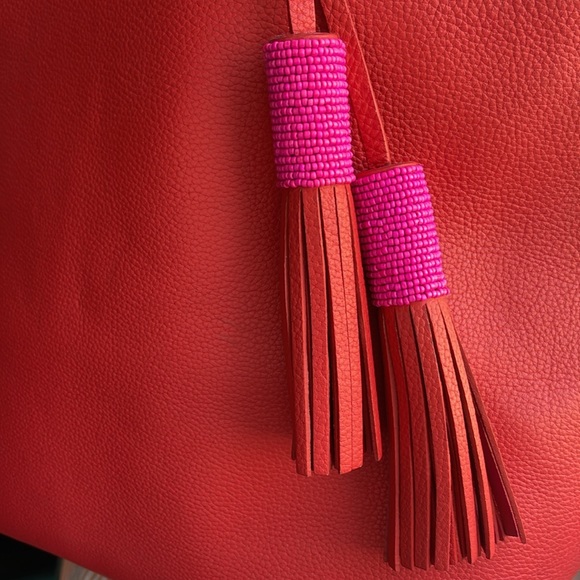 KATE SPADE Red Tote with tassels and bow - Picture 5 of 17